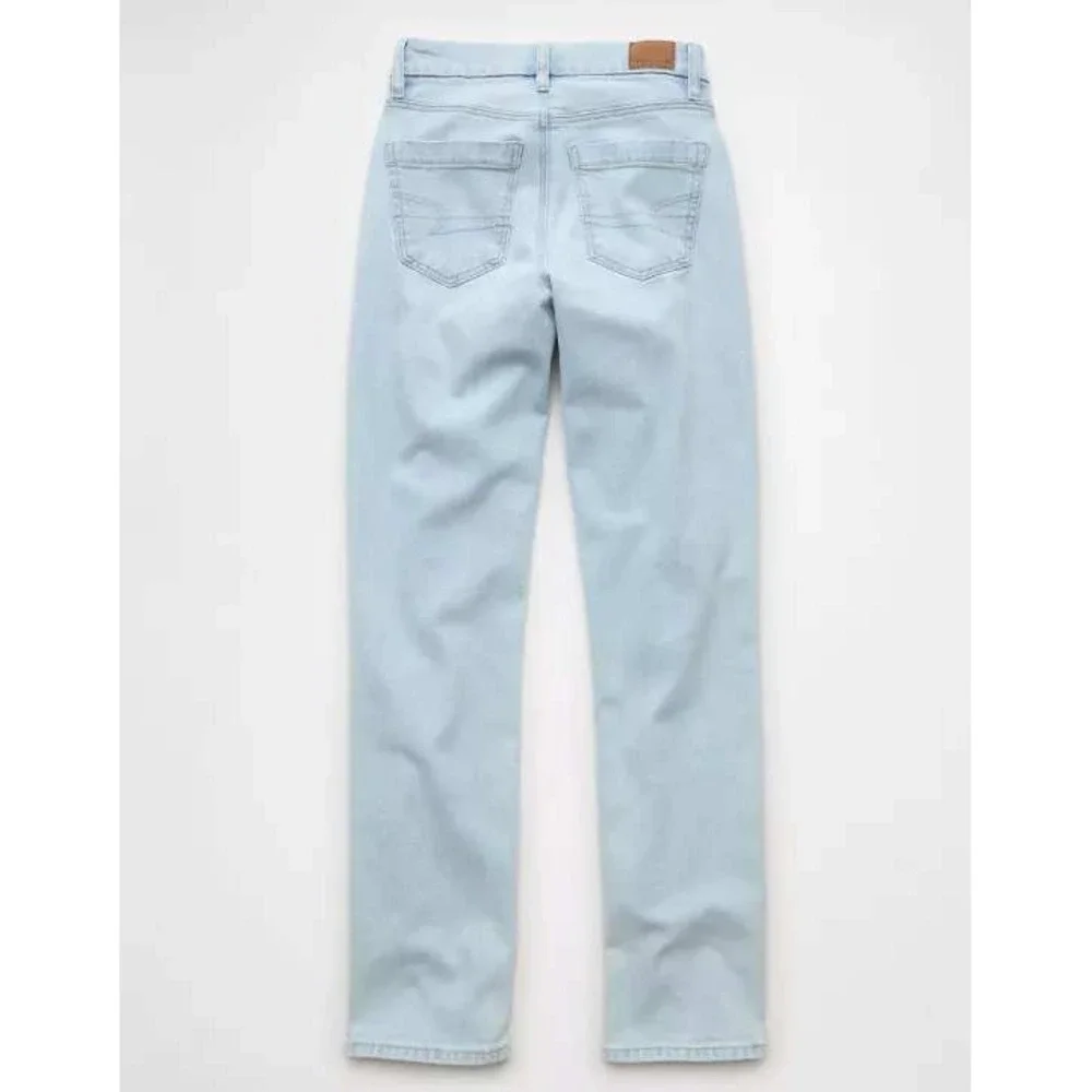 American Eagle 2 SHORT High Rise Curvy Straight Leg Jeans Light Wash